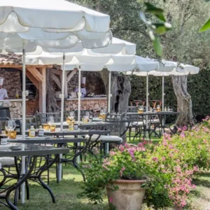 Restaurant garden with tables and Joy 140 combination oven